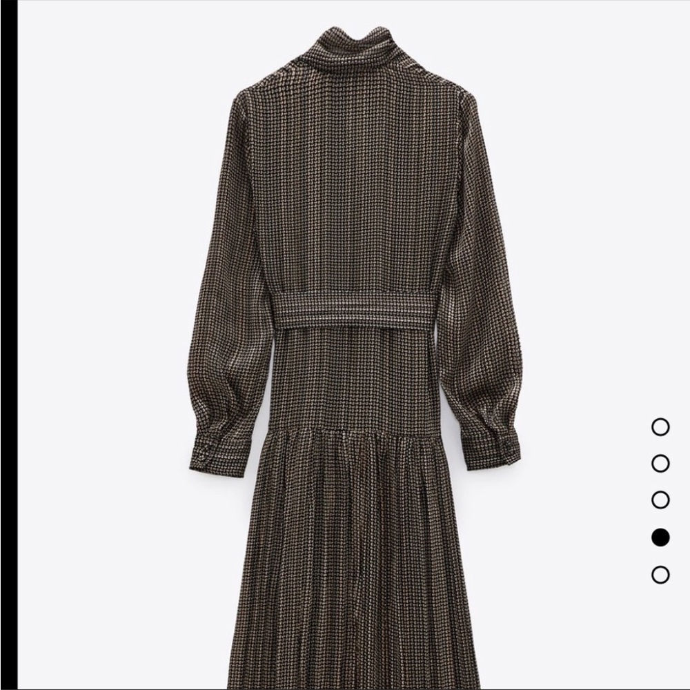 NWT Zara Metallic MIDI Dress with Belt Size Small - Picture 4 of 14